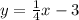 y=\frac{1}{4} x-3