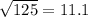 \sqrt{125} = 11.1