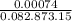 \frac{0.00074}{0.082.873.15}