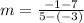 m=\frac{-1-7}{5-(-3)}