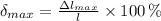 \delta_{max} = \frac{\Delta l_{max}}{l}\times 100\,\%