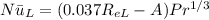 N \bar {u} _L = (0.037R_{eL} -A ) Pr ^{1/3}