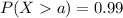 P(Xa)=0.99