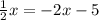 \frac{1}{2}x=-2x-5