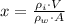 x = \frac{\rho_{i}\cdot V}{\rho_{w}\cdot A}