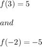 f(3)=5\\\\and\\\\f(-2)=-5