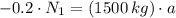 -0.2\cdot N_{1} = (1500\,kg)\cdot a