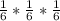 \frac{1}{6} * \frac{1}{6} * \frac{1}{6}