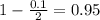 1 - \frac{0.1}{2} = 0.95