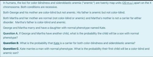 Both Martha and her mother are normal (not color-blind or anemic) and Martha's mother is not a carri
