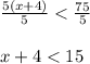 \frac{5(x+4)}{5}