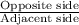 \frac{\text{Opposite side}}{\text{Adjacent side}}