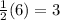 \frac{1}{2}(6)=3