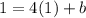 1=4(1)+b