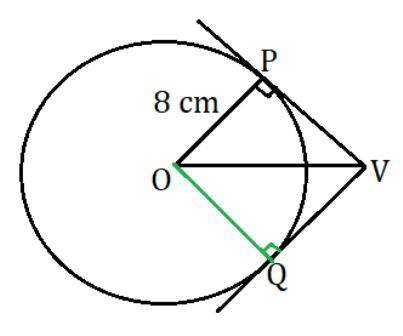 11. The measure of an angle formed by two tangents to a circle is 90. If the radius of the circle is