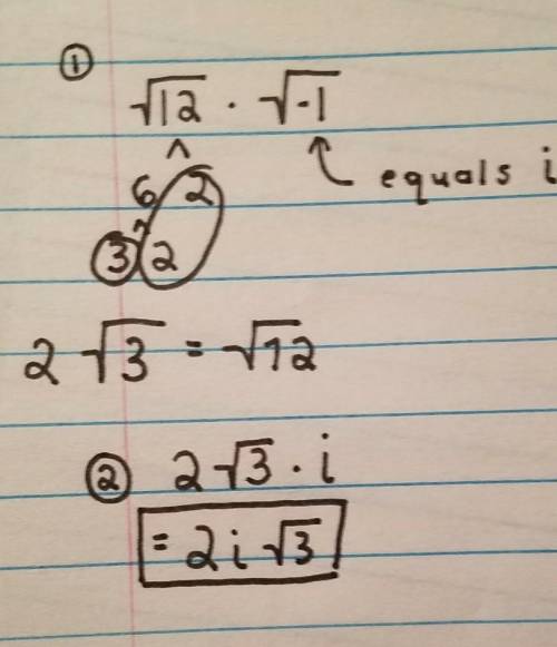 Square root of 12 • by the square root of -1