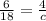 \frac{6}{18}=\frac{4}{c}