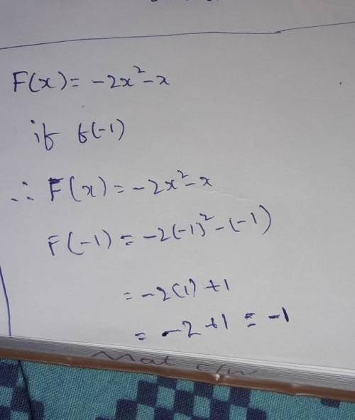 Find f(-1) if f(x) = -2x^2 -x