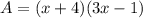 A = (x + 4)(3x - 1)