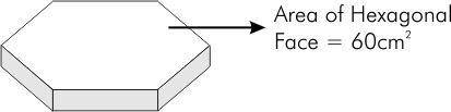 Tiles identical to the one shown below are piled up one on top of another to form a tower of volume