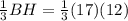 \frac{1}{3} BH=\frac{1}{3} (17)(12)