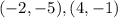 (-2, -5), (4, -1)