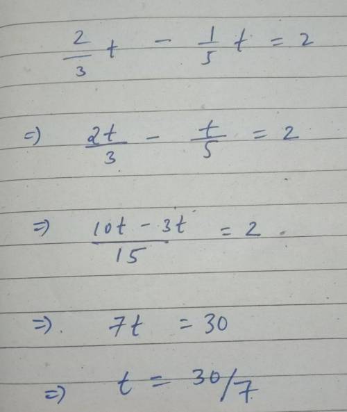 What is the solution for t in the equation please help