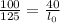 \frac{100}{125} = \frac{40}{l_{0}}