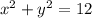 x^2 + y^2 = 12