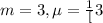 m = 3, \mu = \frac{1}[3}