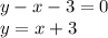 y-x-3=0\\y=x+3