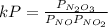 kP = \frac{P_{N_2O_3} }{P_{NO}P_{NO_{2}}}