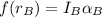 f(r_B) = I_B \alpha _B