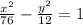 \frac{x^{2}}{76} - \frac{y^{2}}{12} = 1