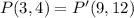 P(3,4)=P'(9,12)