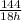 \frac{144}{18h}