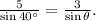 \frac{5}{\sin 40^\circ}=\frac{3}{\sin\theta}.