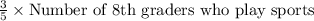 \frac{3}{5} \times \text{Number of 8th graders who play sports}