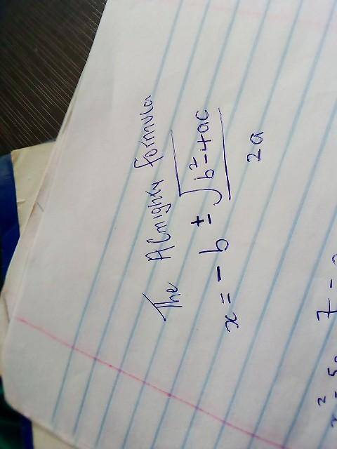 What are the exact solutions of x2 − 5x − 7 = 0, where x equals negative b plus or minus the square