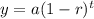 y=a(1-r)^{t}