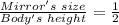 \frac{Mirror's \ size}{Body's \ height} =\frac{1}{2}