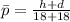 \= p  = \frac{h+d}{18 +18}