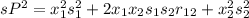 sP^2 = x_1^2s_1^2 + 2x_1x_2s_1s_2r_1_2 + x_2^2s_2^2