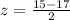 z =  \frac{15-17}{2}