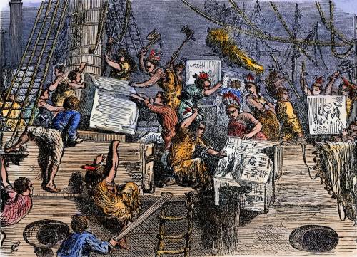 During the Boston Tea Party, protestors dumped tea from ships into the harbor.

What were they prote