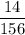 \rm \dfrac{14}{156}