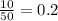 \frac{10}{50} = 0.2