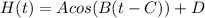 H(t)=Acos(B(t-C)) +D