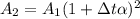 A_2 = A_1 (1  + \Delta t  \alpha )^2