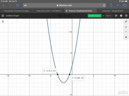 The number of zeroes of x square + 4x +2